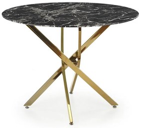 Masa de bucaterie Raymond 2, marmura neagra/aurie
