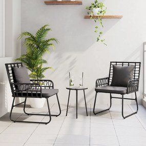vidaXL Set de masă pentru grădină cu pernă 3 pcs Negru, Antracit
