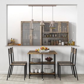 HOMCOM Masă Pliabilă Masă Extensibilă, Design Industrial, 140 cm x 80 cm x 75 cm | Aosom Romania