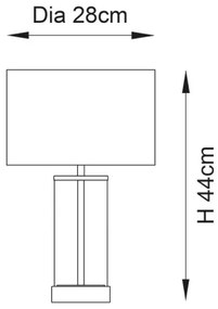 Endon 102674 - Lampă de birou cu dimmer LESSINA 1xE27/10W/230V crom lucios/alb