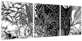 Tablou - Grădină exotică (cu ceas) (90x30 cm)