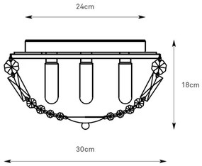 Markslöjd 109031 - Plafonieră pentru baie ESTELLE 3xG9/20W/230V Ø 30 cm IP44 alamă