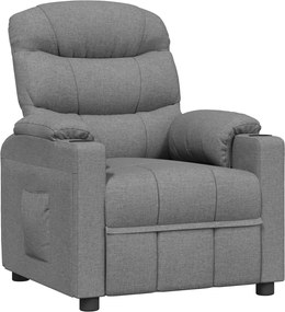 vidaXL Fotoliu rabatabil, gri deschis, material textil