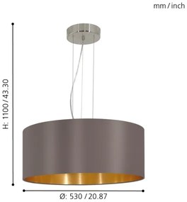 Eglo 31608 - Lustra cu cablu MASERLO 3xE27/60W/230V