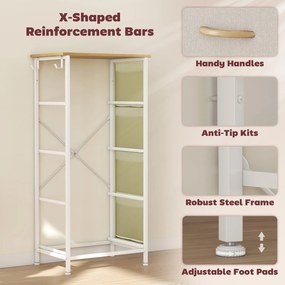 HOMCOM Comodă cu 4 sertare pliabile cu 4 buzunare de depozitare și 2 cârlige | Aosom Romania