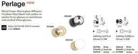 Aplica perete moderna stil minimalist Perlage ap1 fumuriu