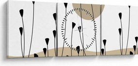 Tablou - Pajiște grafică N⁰2 (cu ceas) (90x30 cm)