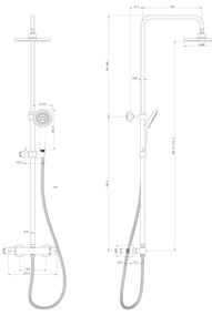 WENKO 25483100 - Sistem de duș WATERSAVING SYSTEM, 120 cm, crom lucios