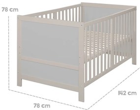 Pătuț gri cu înălțime reglabilă 70x140 cm Easy Sleep – Roba