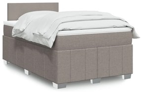 vidaXL Pat box spring cu saltea, taupe, 120x190 cm material textil