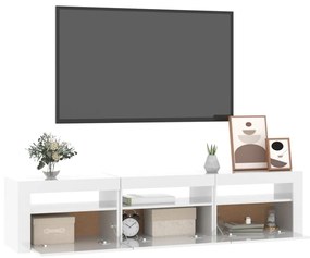 Comoda TV cu lumini LED, alb extralucios, 180x35x40 cm 1, Alb foarte lucios, 180 x 35 x 40 cm