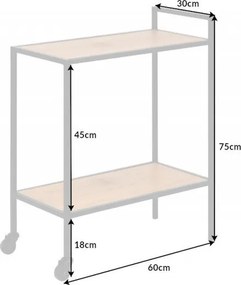 Gheridon, Masuta cu roti design industrial Slim Line 60cm