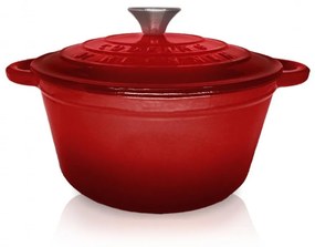 Cratita Fonta Emailata+Capac 22x9.5cm, 2.9l, Red Line, Cooking By Heinner HR-KN-C29