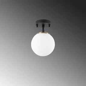 Plafonieră neagră-albă cu abajur din sticlă ø 15 cm Atmaca – Opviq lights