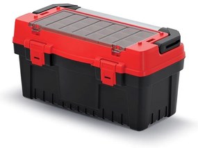 Cutie pentru scule cu maner din aluminiu 54,8 x 27,4 x 28,6 cm, cutii, rosu