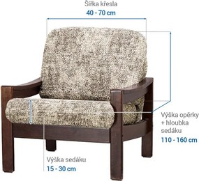 Gaico Huse bielastice MARMO bej fotoliu cu manere de lemn (l. 40 - 70 cm)