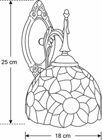 Brilagi - Aplică de perete Tiffany SUNFLOWER din vitralii 1xE14/40W/230V