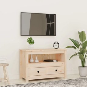 Comoda TV, 79x35x52 cm, lemn masiv de pin 1, Maro