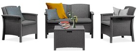 Set de mobilier de grădină Venus cu 4 locuri, grafit