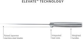 Set de cuțite cu suport din oțel inoxidabil 5 buc. Elevate Bamboo – Joseph Joseph