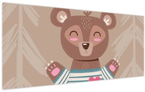 Tablou - Ursuleț de pluș în tricou cu dungi (120x50 cm)