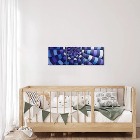 Tablou cu structura balonului zburător (cu ceas) (90x30 cm)