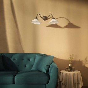 Aplica de perete din alama si sticla design vintage Sofia