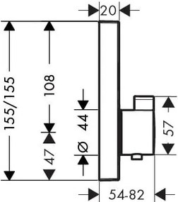 Baterie dus termostatata Hansgrohe Shower Select cu montaj incastrat si 2 iesiri, crom - 15763000