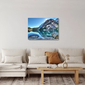 Tablou pe sticlă - Lac montan (70x50 cm)
