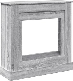 vidaXL Mască de șemineu, sonoma gri, 90x30x90 cm, lemn prelucrat
