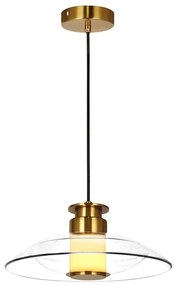 Lustra Suspendata LED, Ambientala, Sticla Transparenta, 10W, ZB-25141