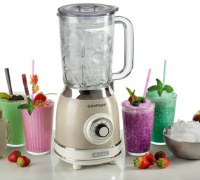 Blender Ariete VINTAGE 2.0 0583/03, 1000W, 1.5 L, 4 lame, 4 viteze + pulse, Zdrobire gheata, Bej