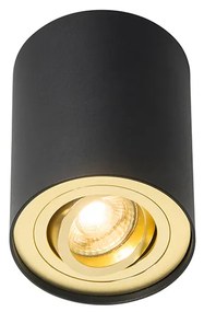 Spot de plafon negru cu auriu rotativ și înclinabil - Rondoo up