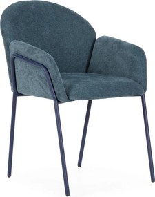 Set de scaune de sufragerie albastru 2 buc. tapițat Aslin – MOME