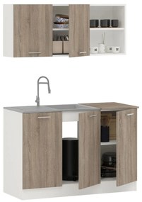 Set Bucatarie Ara, Stejar Sonoma Inchis/Alb, L 120 cm