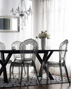 Set 2 buc. scaune pentru sufragerie Vitton (negru). 1009868