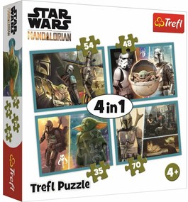 Trefl Puzzle Mandalorian si lumea lui, 4in1 35,48, 54, 70 piese
