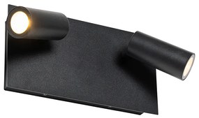 Lampa de perete exterioara moderna neagra cu LED 2 lumini IP54 - Simon