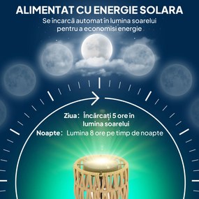 Outsunny Lampă de Exterior cu 3 Lumini, Raft Central și Bază Rotundă, Ø37x144 cm, Negru | Aosom Romania