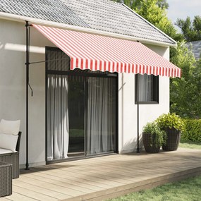 vidaXL Pânză de rezervă copertină, roșie și albă, 3x2,5 m