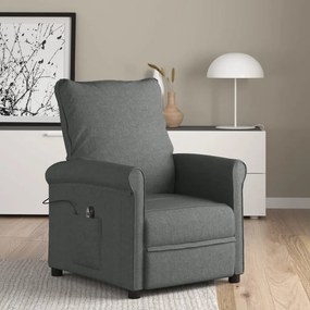 3100372 vidaXL Fotoliu cu ridicare, gri închis, textil