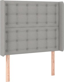 vidaXL Tăblie de pat cu aripioare gri deschis 83x16x118/128 cm textil
