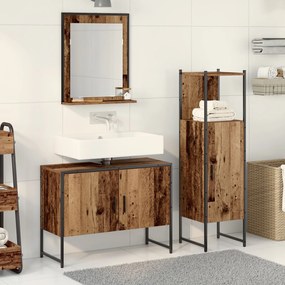 vidaXL Set de mobilier pentru baie 3 pcs Maro 33 x 33 x 102.5 cm
