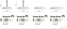 Lustra aplicata design modern 48cm Circulo Top White
