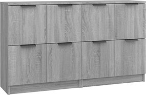 vidaXL Servante, 2 piese, sonoma gri, 60x30x70 cm, lemn prelucrat