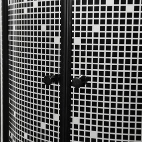 Cabină de duș curbată Pixel Black 90 cu cădiță de duș
