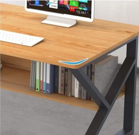 Birou SHAPE cu raft în decor stejar 100x60 cm