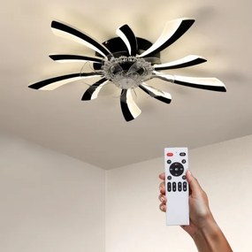 Brilagi-LED Lampă cu ventilator, dimabilă LED/50W/230V 3000-6500K negru+DO