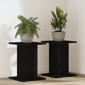 vidaXL Suport plante, 2 buc., stejar negru, 30x30x40 cm lemn prelucrat