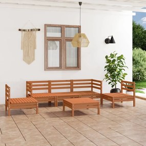3082540 vidaXL Set mobilier de grădină, 6 piese, maro miere, lemn masiv de pin